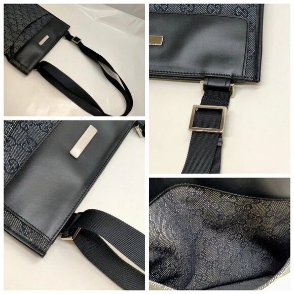 Gucci Shoulder Bag Black Canvas 450-060425 - Picture 7 of 13